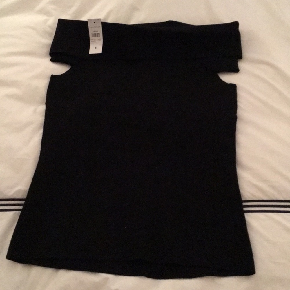 Black over the shoulder knit top